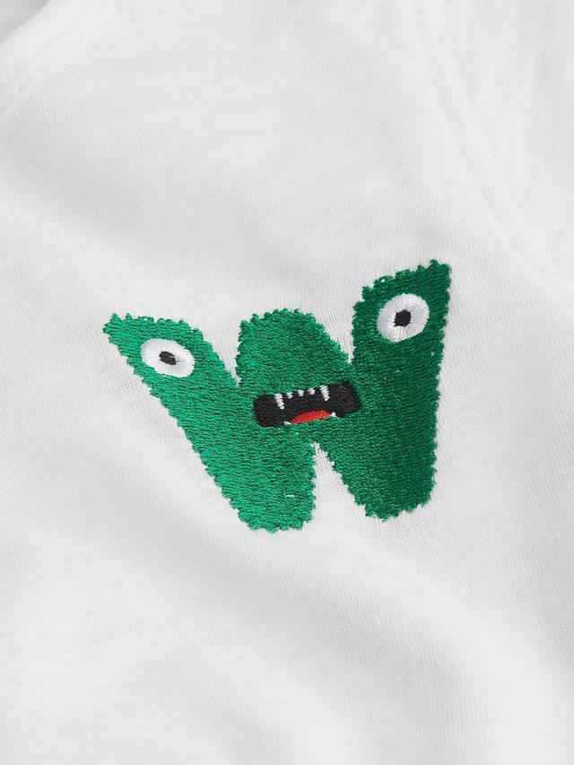 Детская футболка из органического хлопка с вышивкой Monster Whistles, White — фото 3