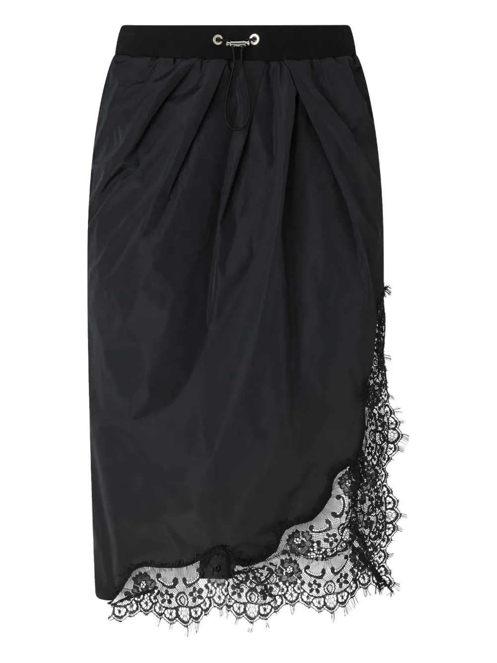 

Юбка со сборками и кружевом PINKO, черный