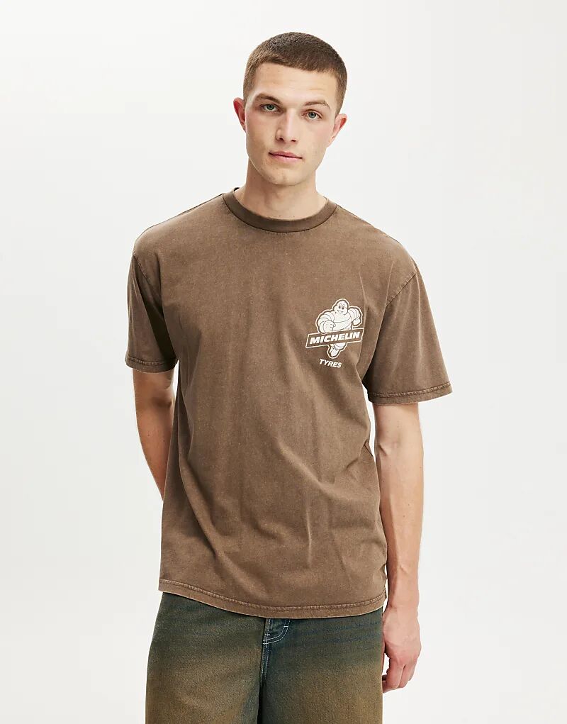 

Футболка Michelin свободного кроя Cotton On коричневого цвета Cotton On