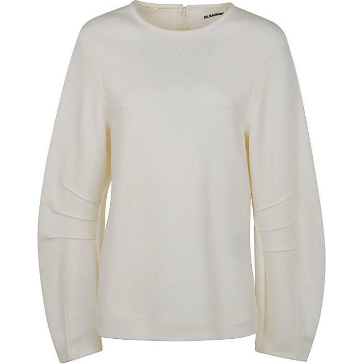 

Джемпер с широкими рукавами и круглым вырезом JIL SANDER, белый