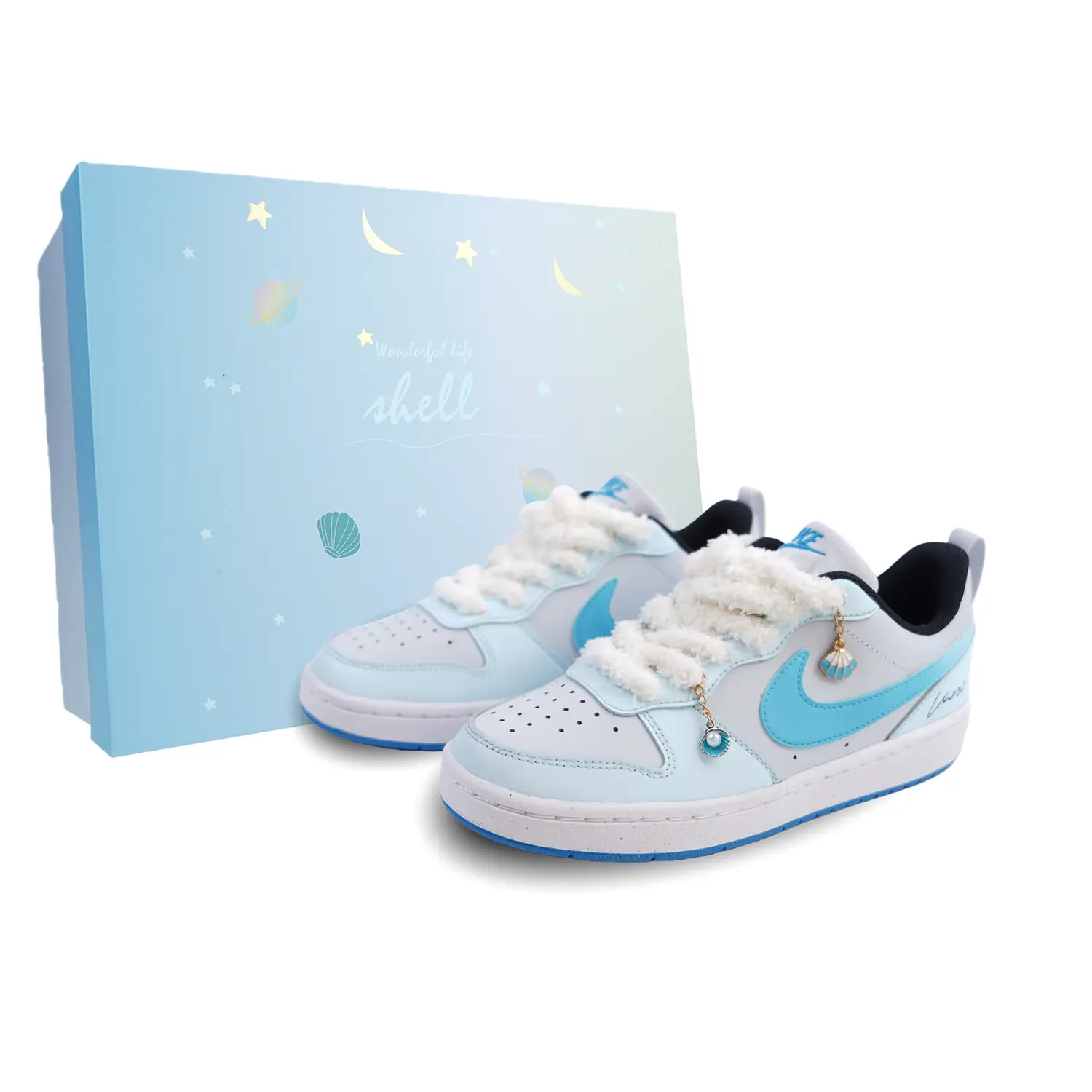 

Кроссовки для скейтбординга Court Borough Low top Kids' цвет Gray Blue для подростков Nike, Ocean Box