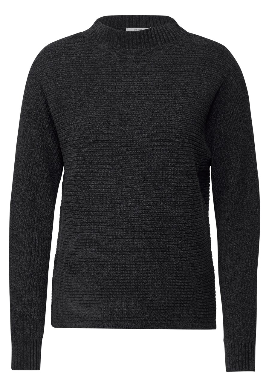 

Тонкий вязаный свитер CECIL Sweater Chenille, пятнистый черный