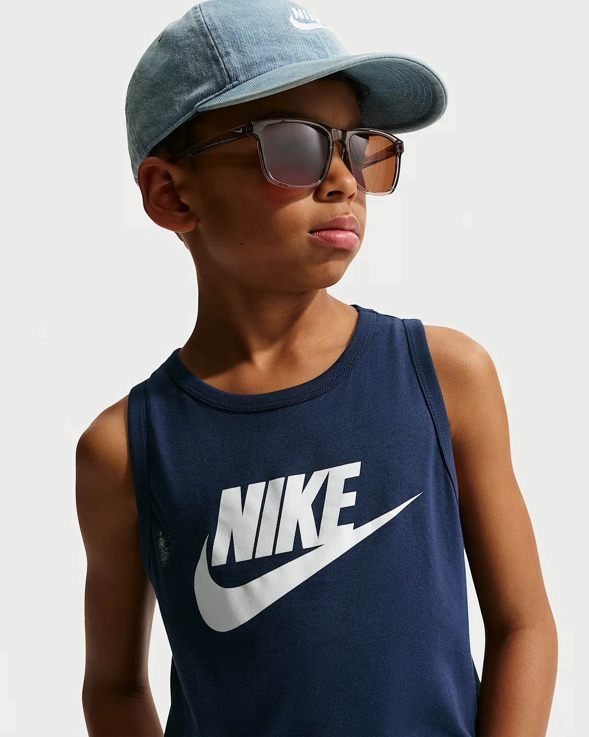 Детская майка Nike Sportswear, Midnight Navy/White — фото 3