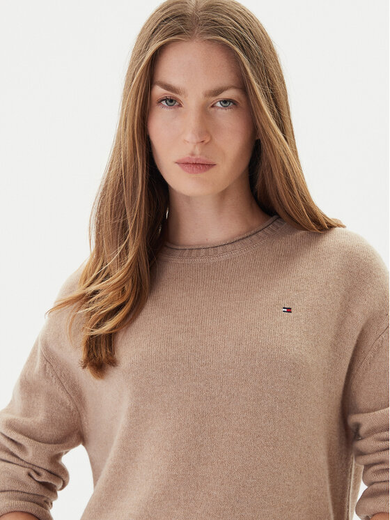 Свитер regular fit WW0WW46438 Tommy Hilfiger, бежевый — фото 4