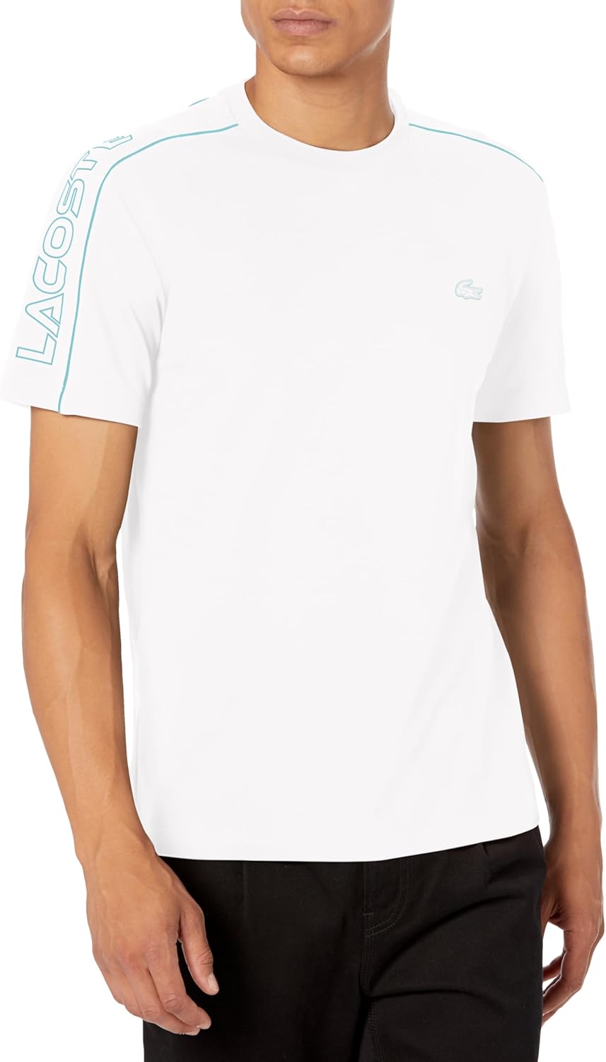 

Мужская футболка Lacoste с круглым вырезом и логотипом, White/Cove, Белый, Мужская футболка Lacoste с круглым вырезом и логотипом, White/Cove