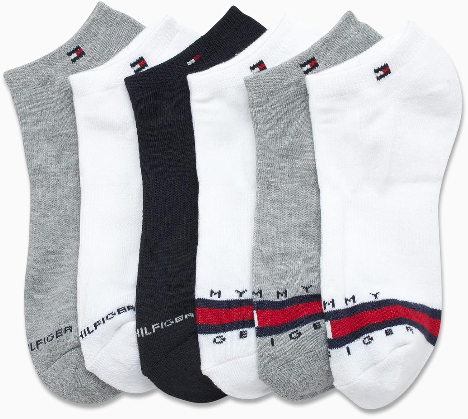 Женские спортивные носки Tommy Hilfiger No Show - 6 пар коротких мягких носков с амортизацией для женщин (размер 4-10), Blue/White/Grey — фото 4