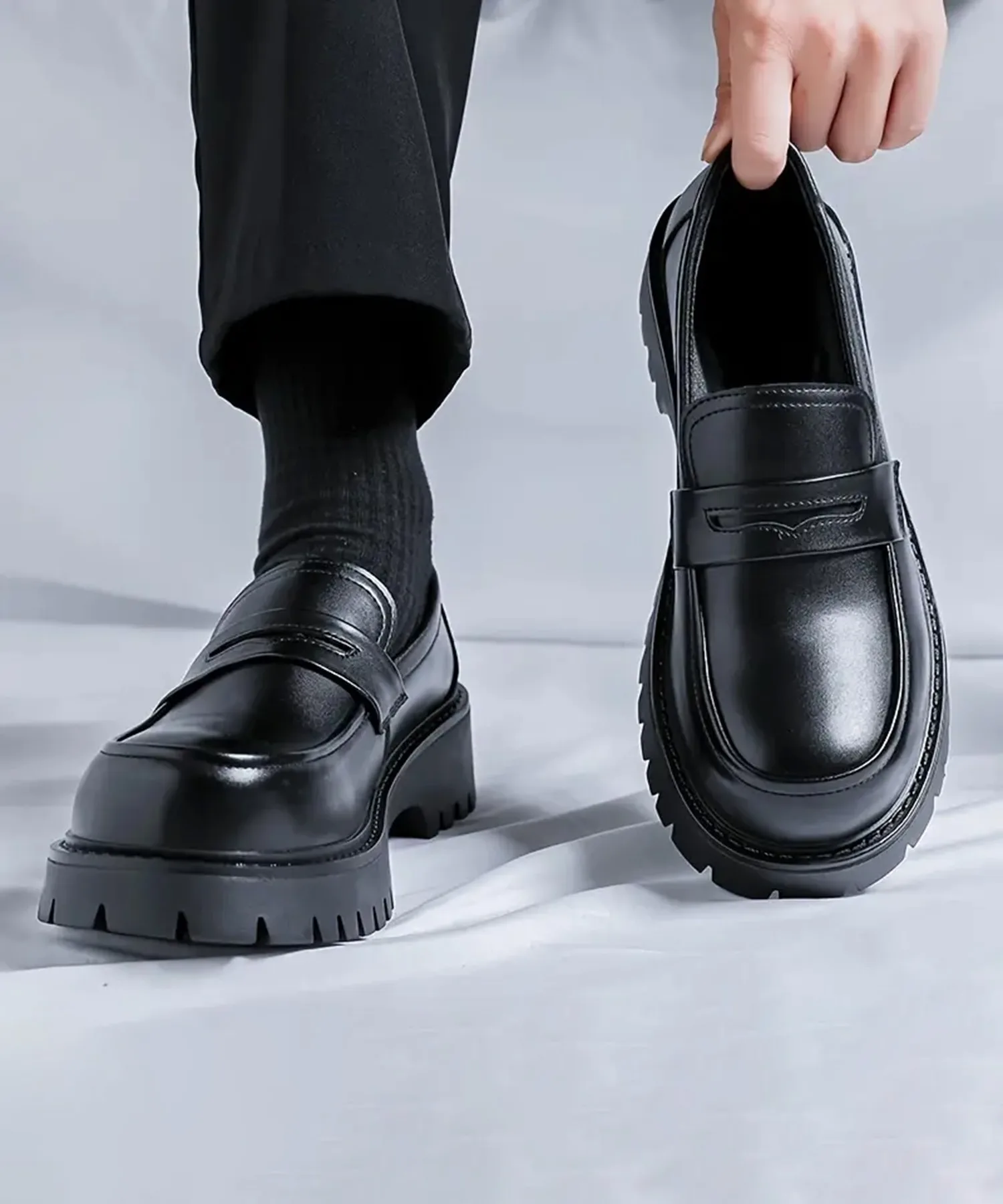 Мужские лоферы с толстой подошвой Coin Loafers CALIFORNIA OUTFITTERS черные — фото 4
