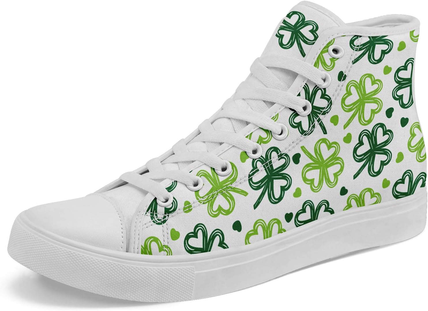 

Высокие кеды из канвы с узором клевер AWSOLE для мужчин и женщин, легкие, дышащие, стильные и удобные, кроссовки для фестиваля, подарок, белый/зеленый/желтый