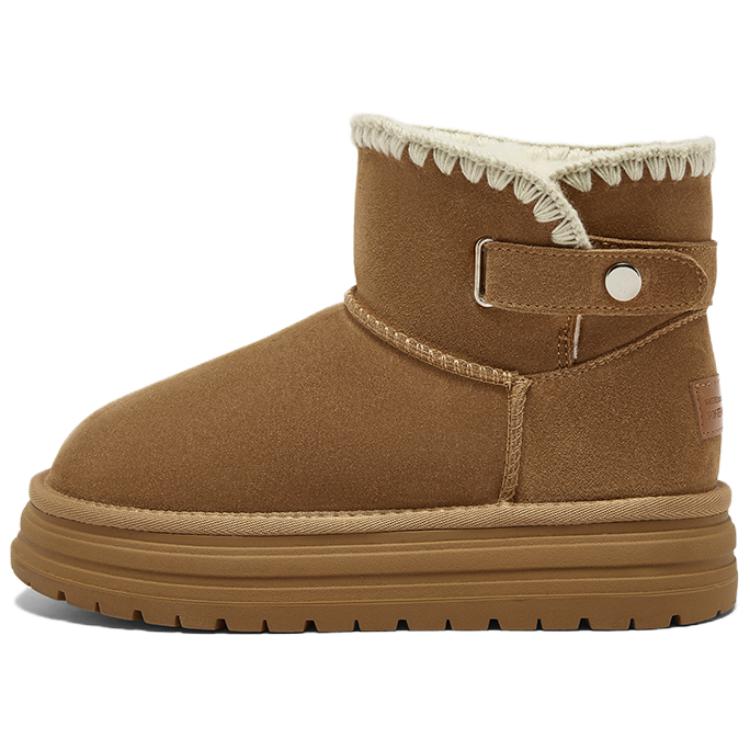 BASTO Женские короткие утепленные снегоходы устойчивые к истиранию Camel, цвет Camel