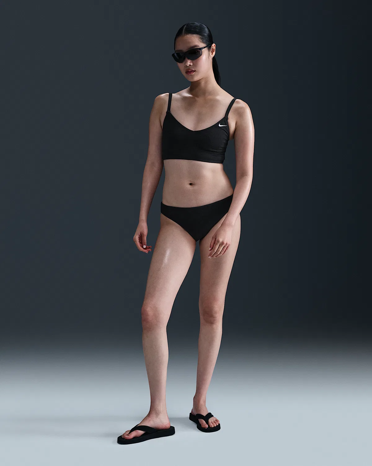 Женские плавки-бикини Nike Swim Water Texture, Black