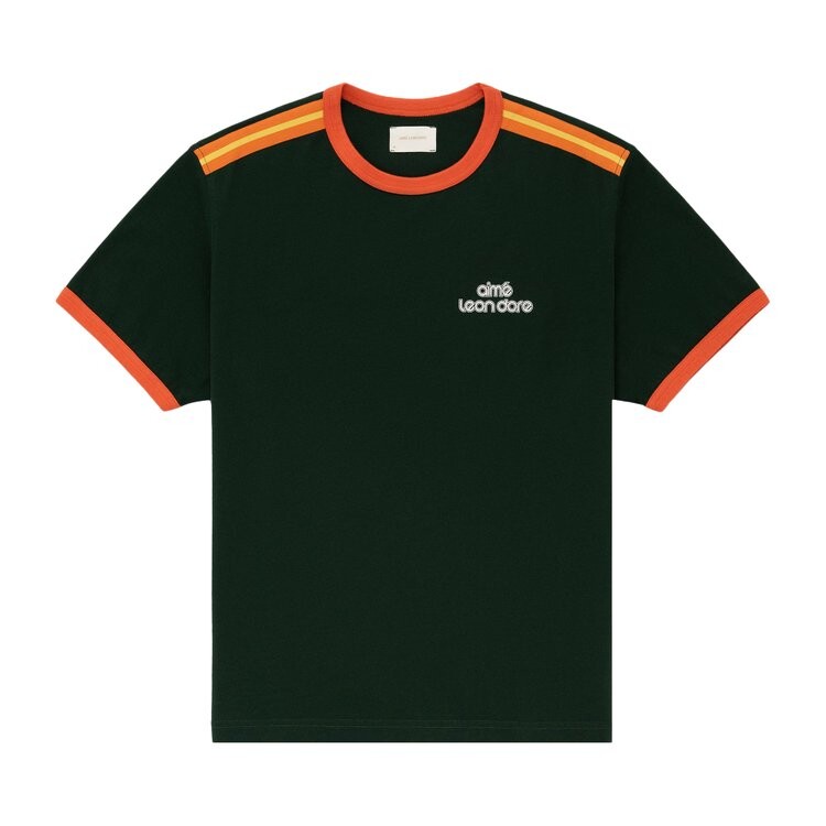 

Футболка Aimé Leon Dore Retro Ringer Tee, зеленый