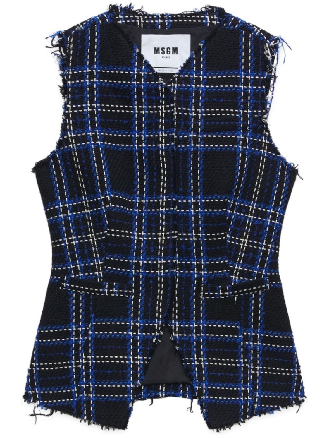 

MSGM твидовый жилет в клетку, черный