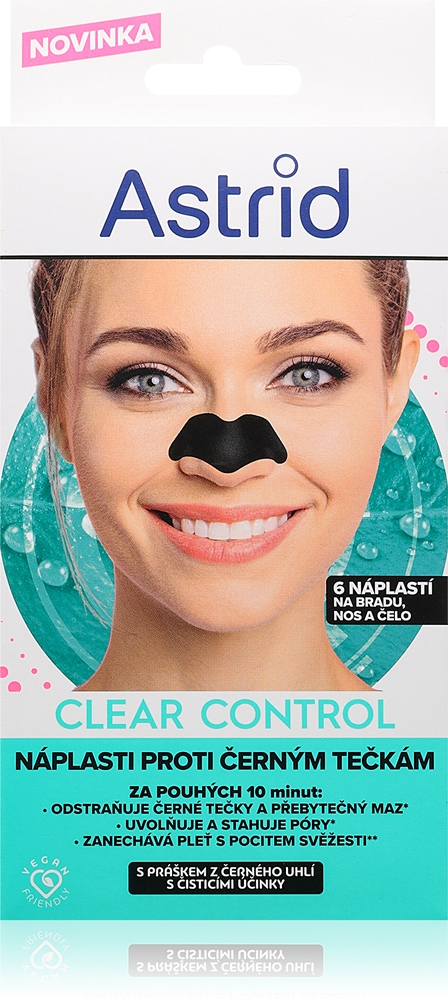 

Очищающие полоски для лица Clear Control от черных точек Astrid, 6 шт