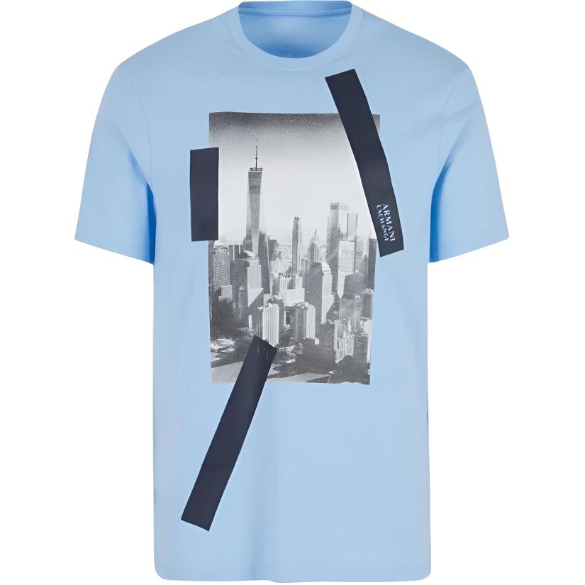 

Футболка мужская синяя ARMANI EXCHANGE