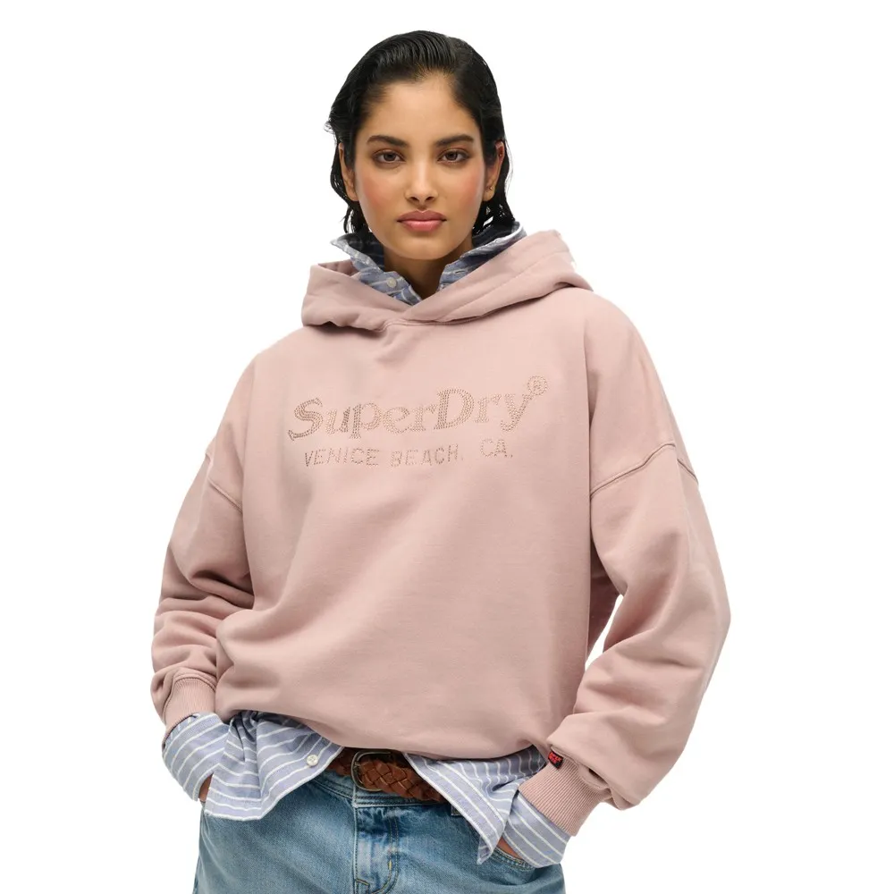 

Худи Superdry Venue Metallic Relaxed, фиолетовый
