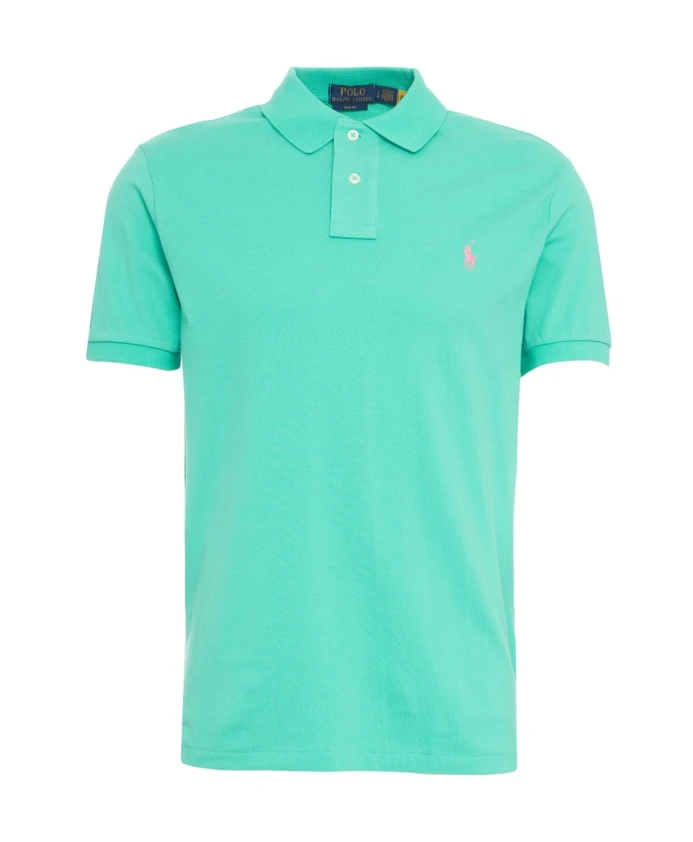 

Зеленая приталенная рубашка-поло Polo Ralph Lauren, зеленый