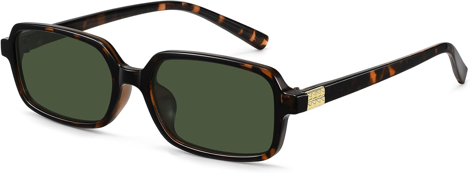 

Солнцезащитные очки MEETSUN ретро прямоугольной формы для женщин, модные винтажные очки 90-х годов, маленькие квадратные, с защитой от УФ-излучения, Tortoise/Dark Green