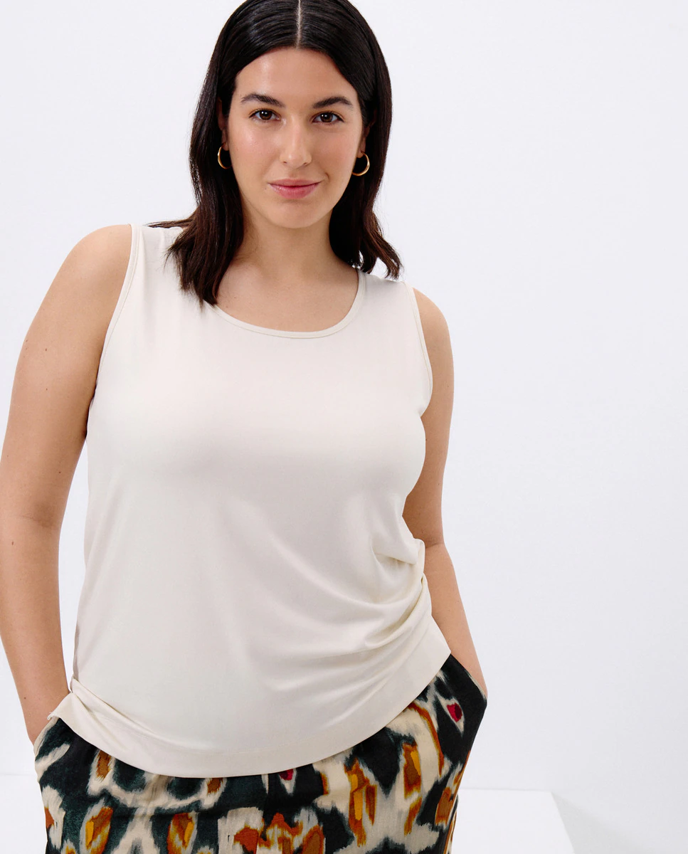 

Женская однотонная футболка без рукавов Couchel, цвет Blanco roto