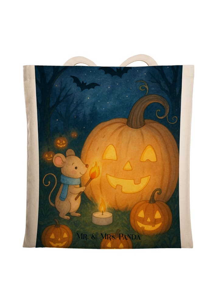 

Сумка через плечо с рисунком мышки-тыквы, без слогана, белого цвета Mr. & Mrs. Panda