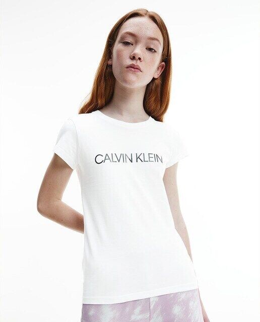

Футболка для девочки с принтом Calvin Klein, белый