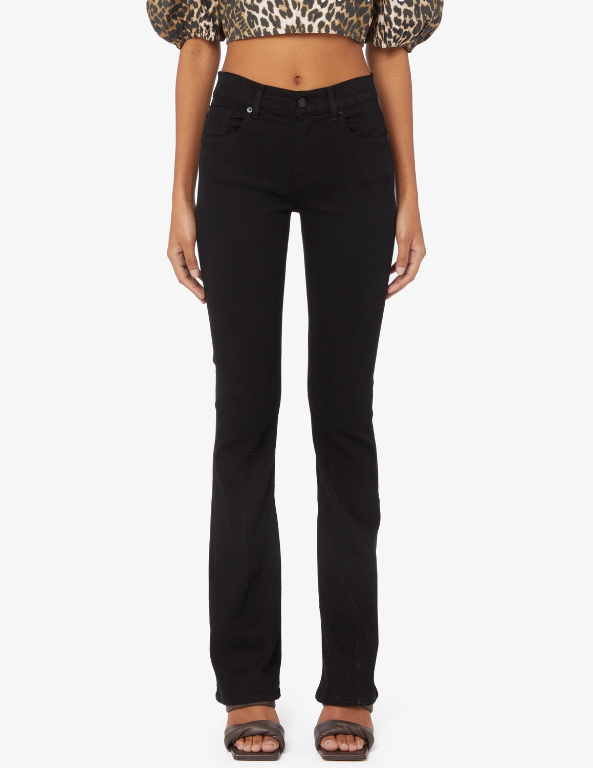 

Джинсы Bootcut b(air) эко потертые 7 For All Mankind, черный