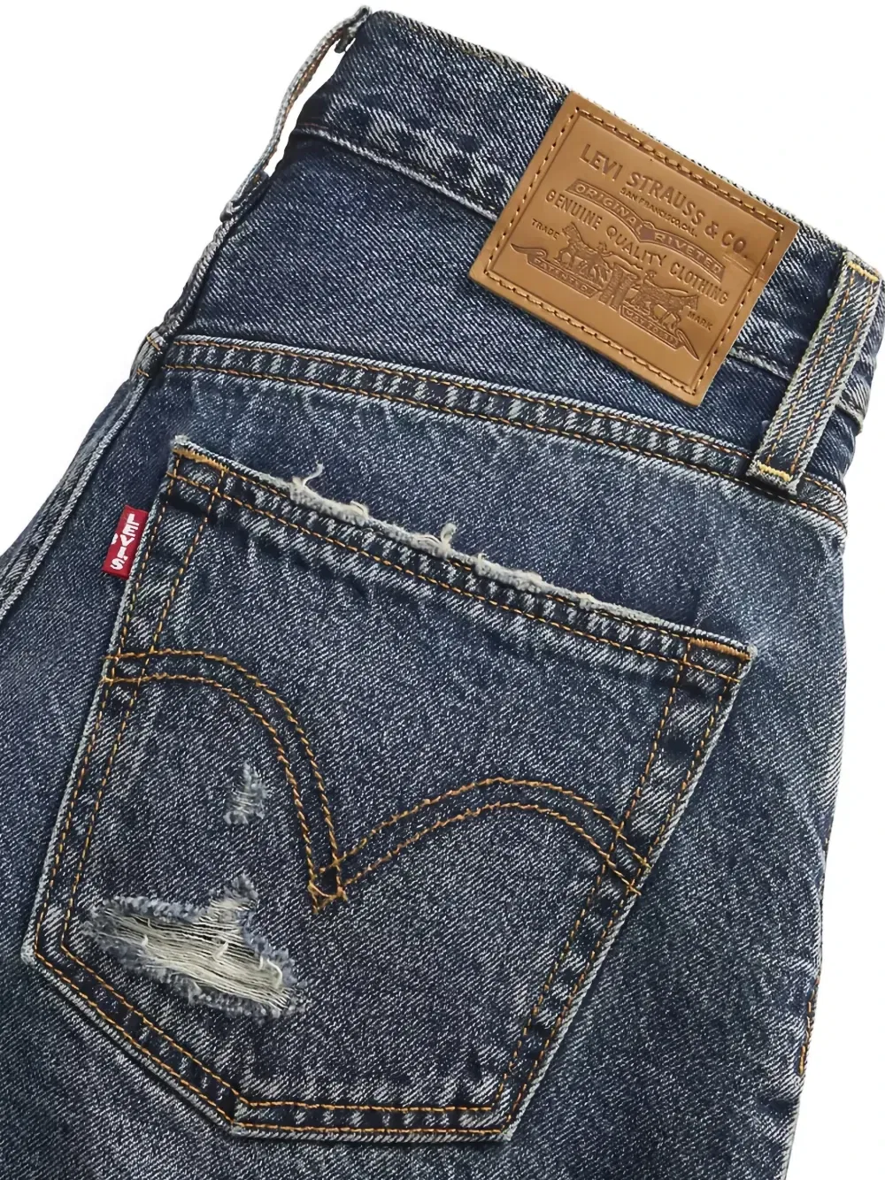 Шорты из рваного денима Levi's, синий — фото 2