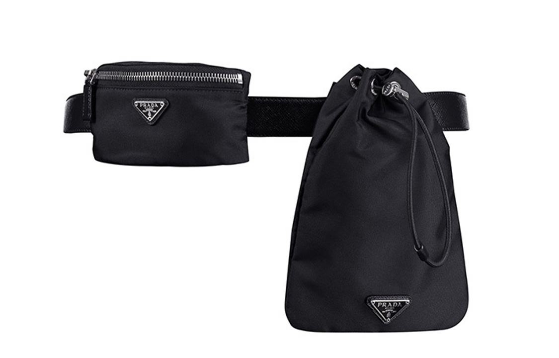 

Нейлоновый поясная сумка мужская черная PRADA