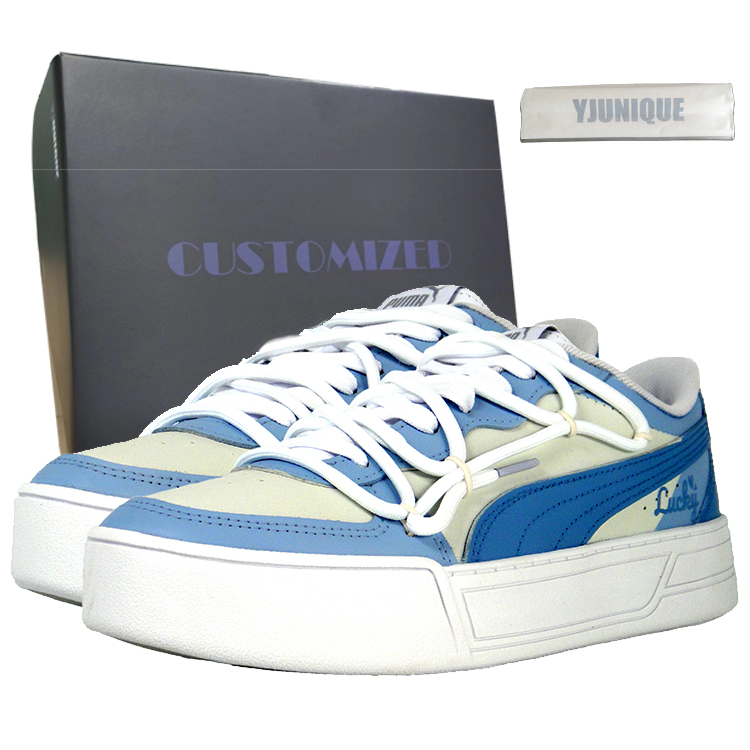 

Кроссовки Puma Skye Skateboarding Shoes Women's Low-top Pastel Yellow, цвет Dodger Blue