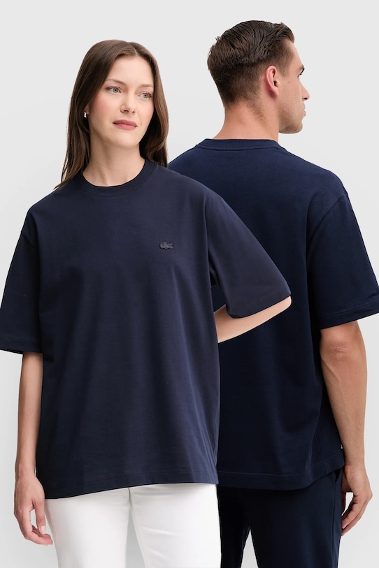 

Хлопковая футболка Lacoste, темно-синий