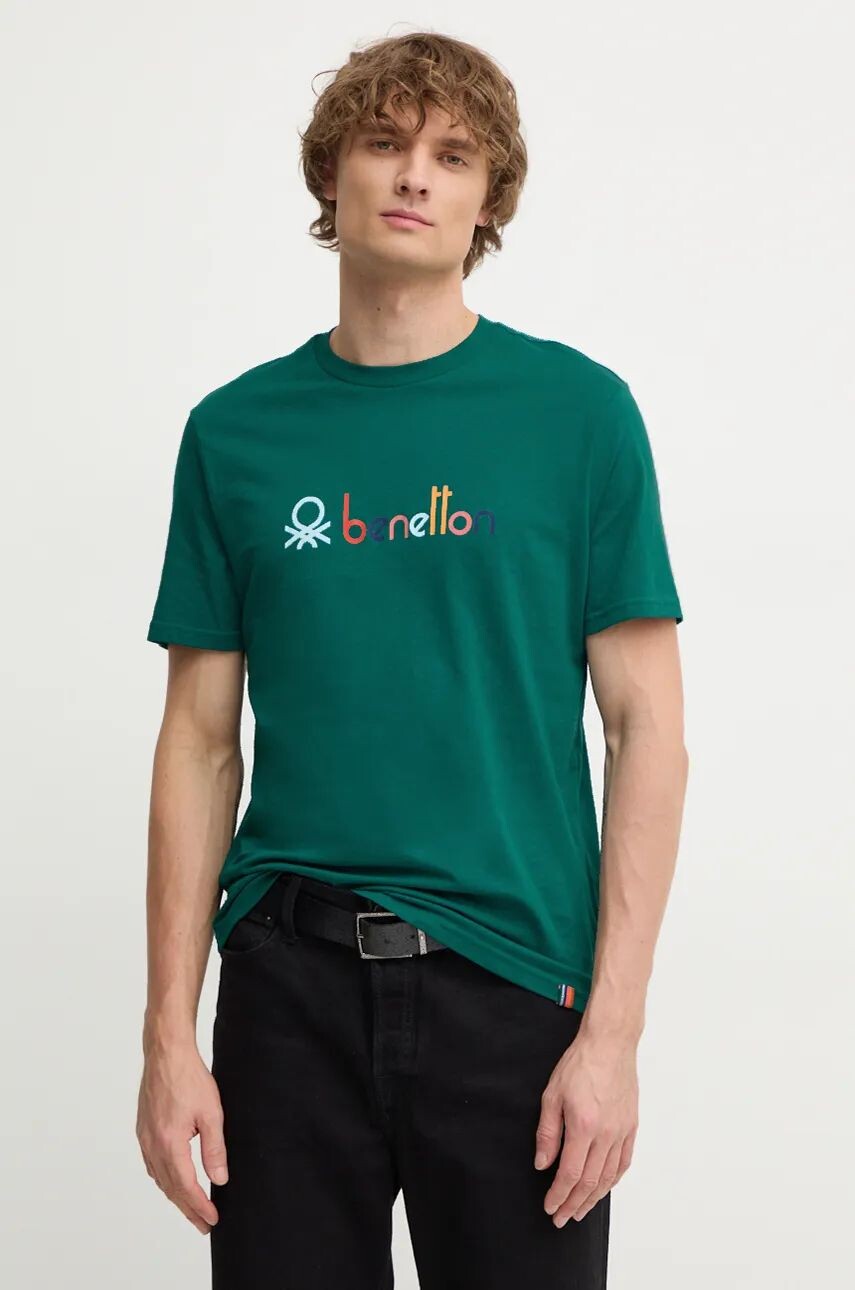 

Хлопковая футболка United Colors of Benetton, бирюзовый