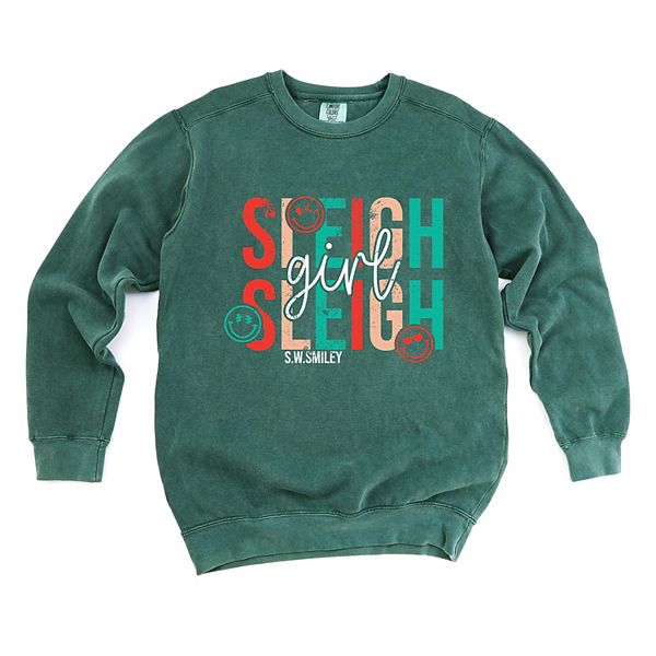 

SWSmiley sleigh girl sleigh - женский свитшот garment dyed Simply Sage Market, Blue Spruce