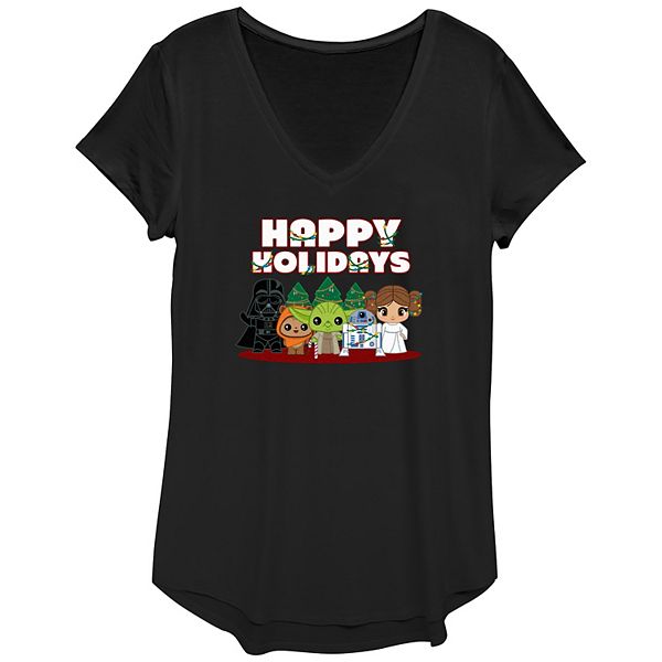 

Футболка с принтом Women's characters happy holidays Star Wars