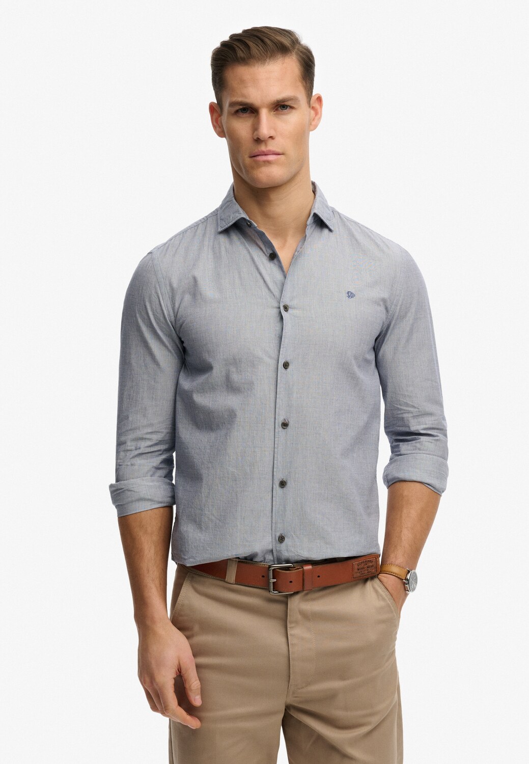 

Superdry & Co Рубашка с пуговицами Slim fit в цвете Smoke Blue