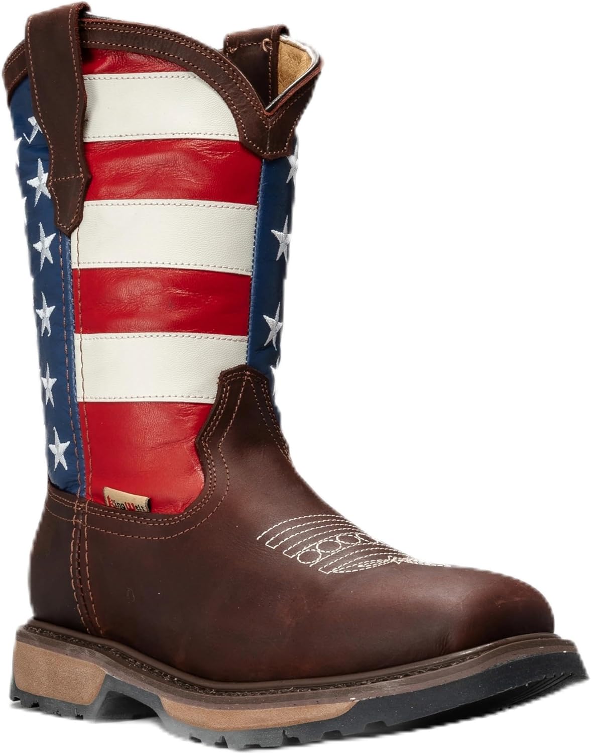 

Мужские ботинки King Welt KW5007 из натуральной кожи с американским флагом, мягкий и квадратный носок, противоскользящие Generic, initial