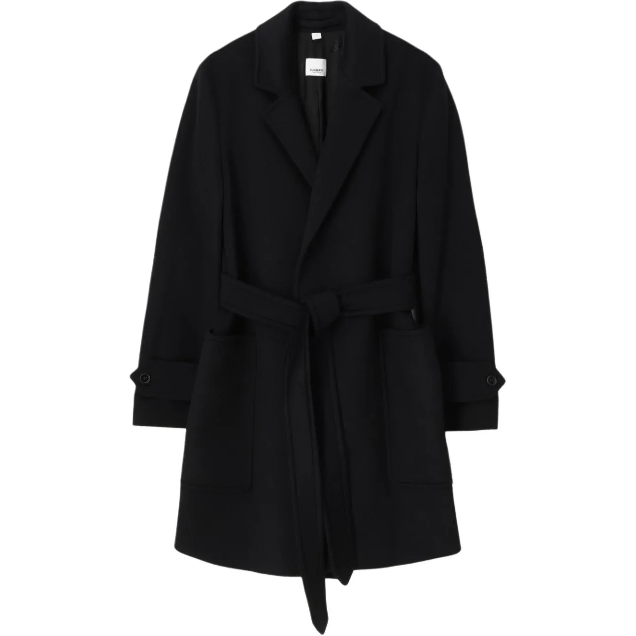 Пальто Burberry женское с черным лацканом, весна, осень, зима, черный