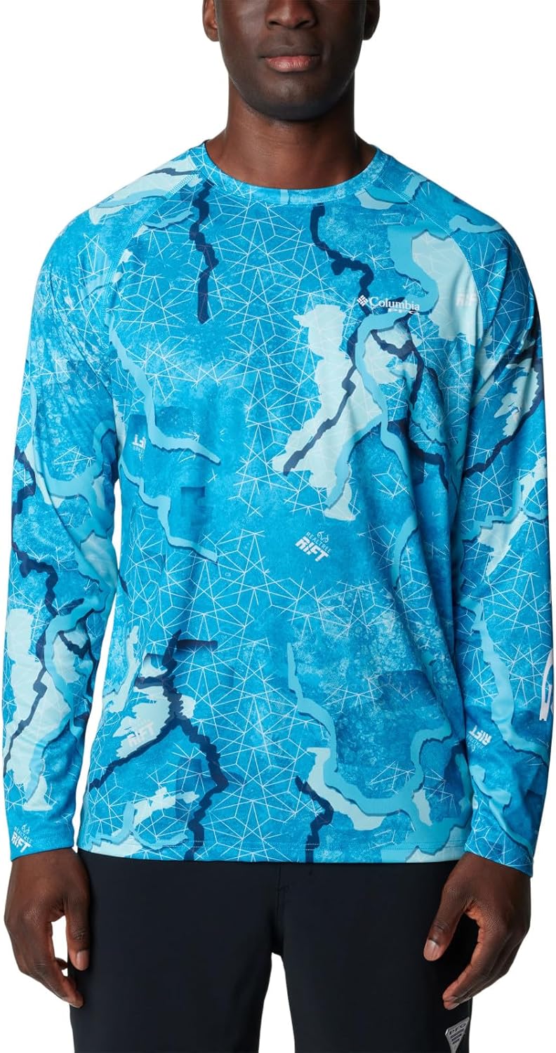 

Columbia мужская футболка с длинным рукавом PFG Terminal Tackle, Ocean Blue/Realtree Rift