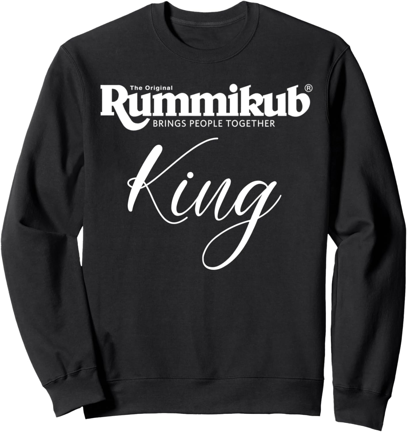

Толстовка с логотипом Rummikub King (белый), черная, размер S Eat My Shirtz
