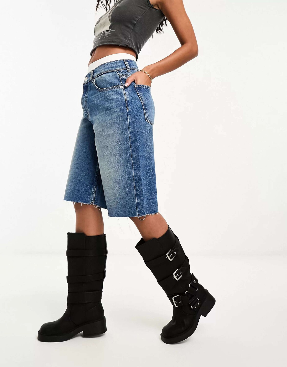 

Синие джинсовые шорты ASOS
