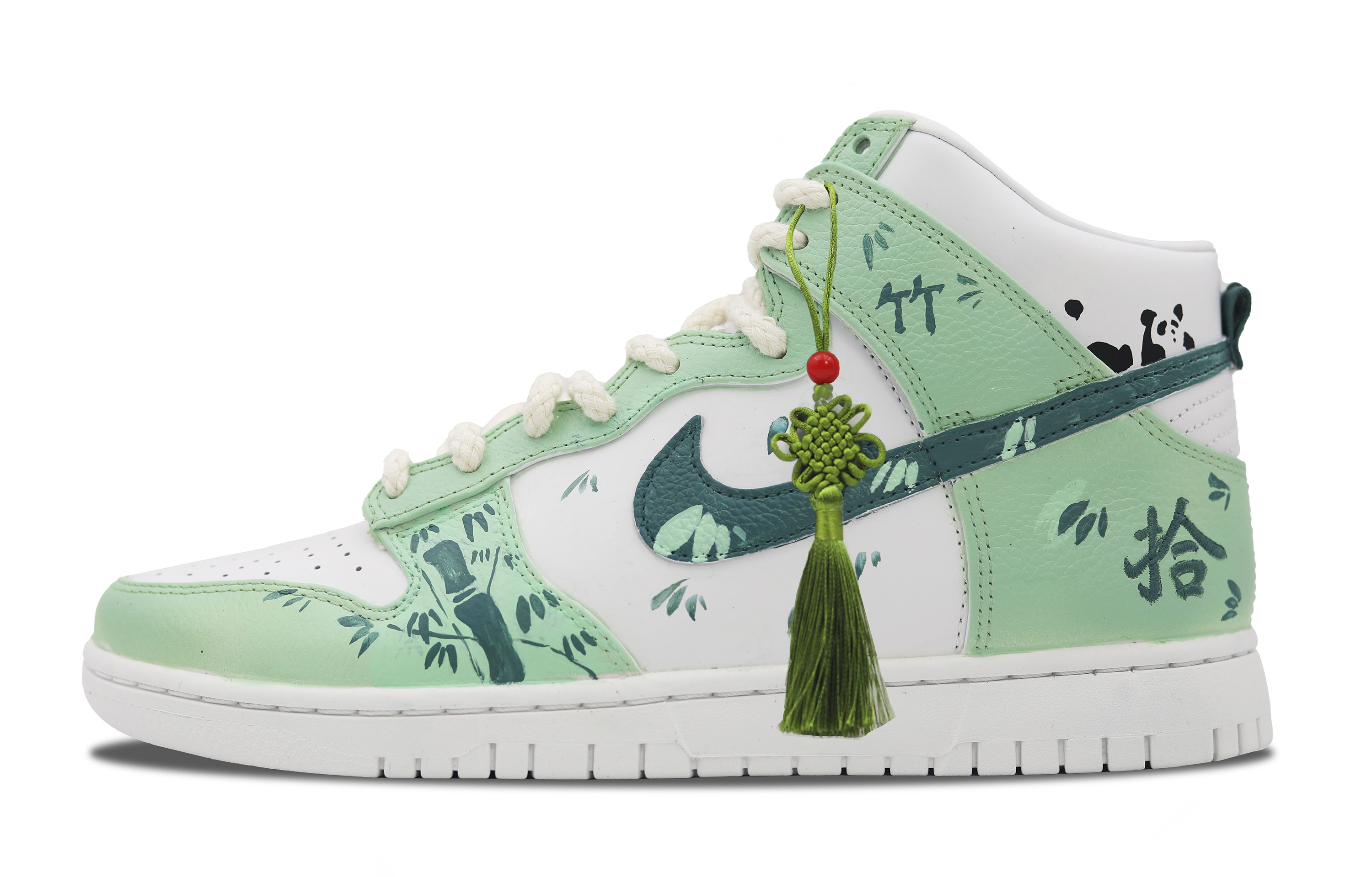 

Кроссовки Nike Dunk High Skateboard Shoes Unisex High-Top White/Green