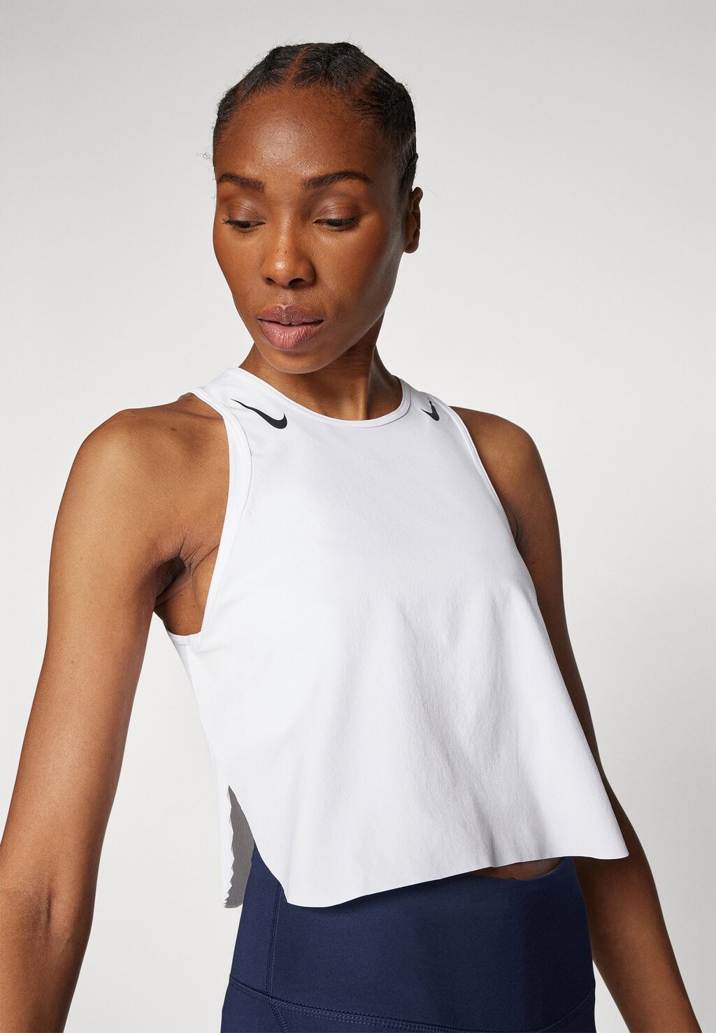 Топ Crop Tank Nike, белый/черный — фото 4