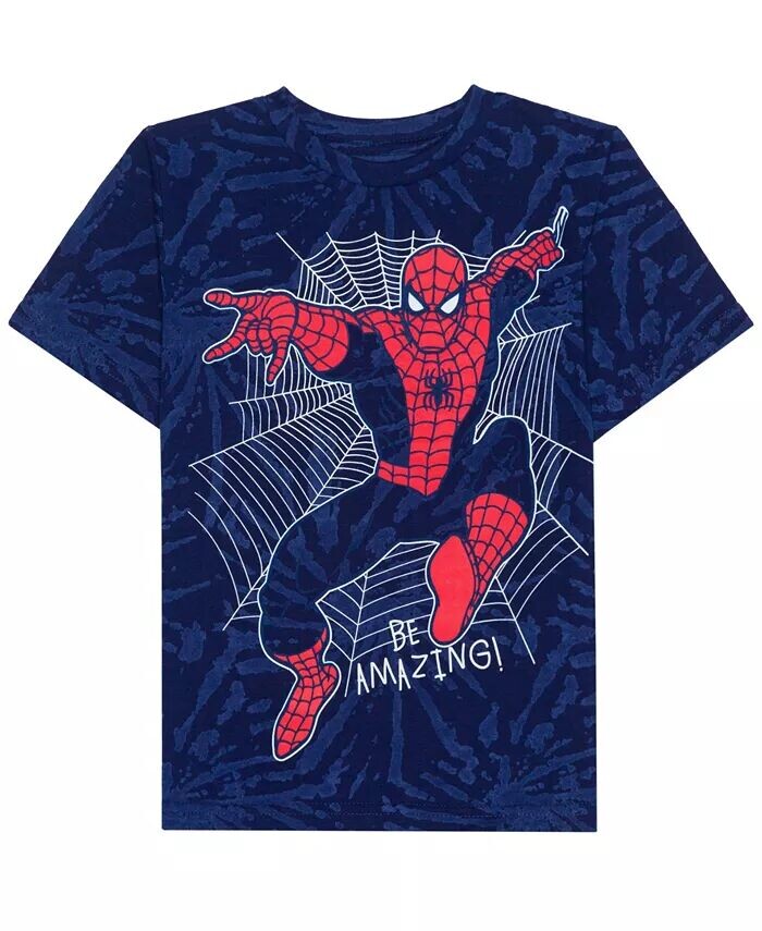 

Футболка с короткими рукавами и рисунком Be Spider Amazing для мальчиков для малышей Hybrid, синий