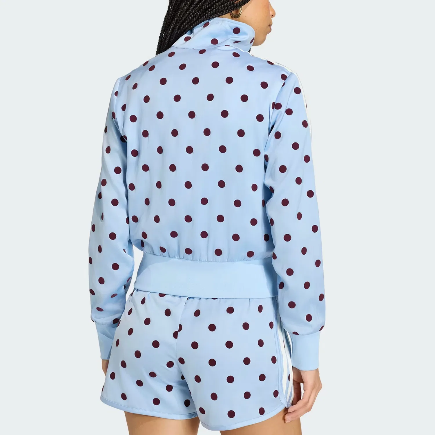 Куртка женская SATIN POLKA DOTS TT TRACK TOP Adidas Originals, Sky Blue — фото 4