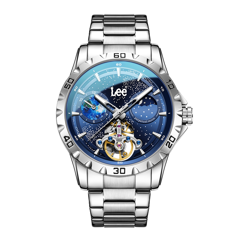 

Lee Часы Wrist Watch Mechanical Movement Steel Strap Black Dial Men's Watch Node Classic Box, 69LEF-M476ASAS-27JX