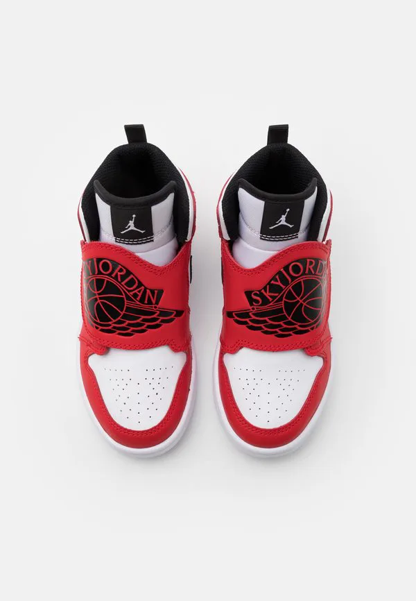 Кроссовки sky jordan 1 hightop Jordan, White/Black/University Red — фото 4