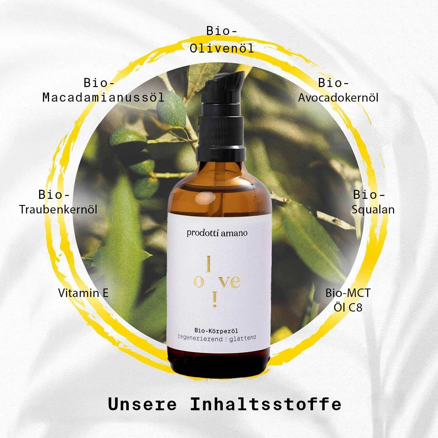 Органическое масло для тела I Organic Olive Oil Body Oil для сухой кожи, 100 мл Prodotti Amano Skincare — фото 2