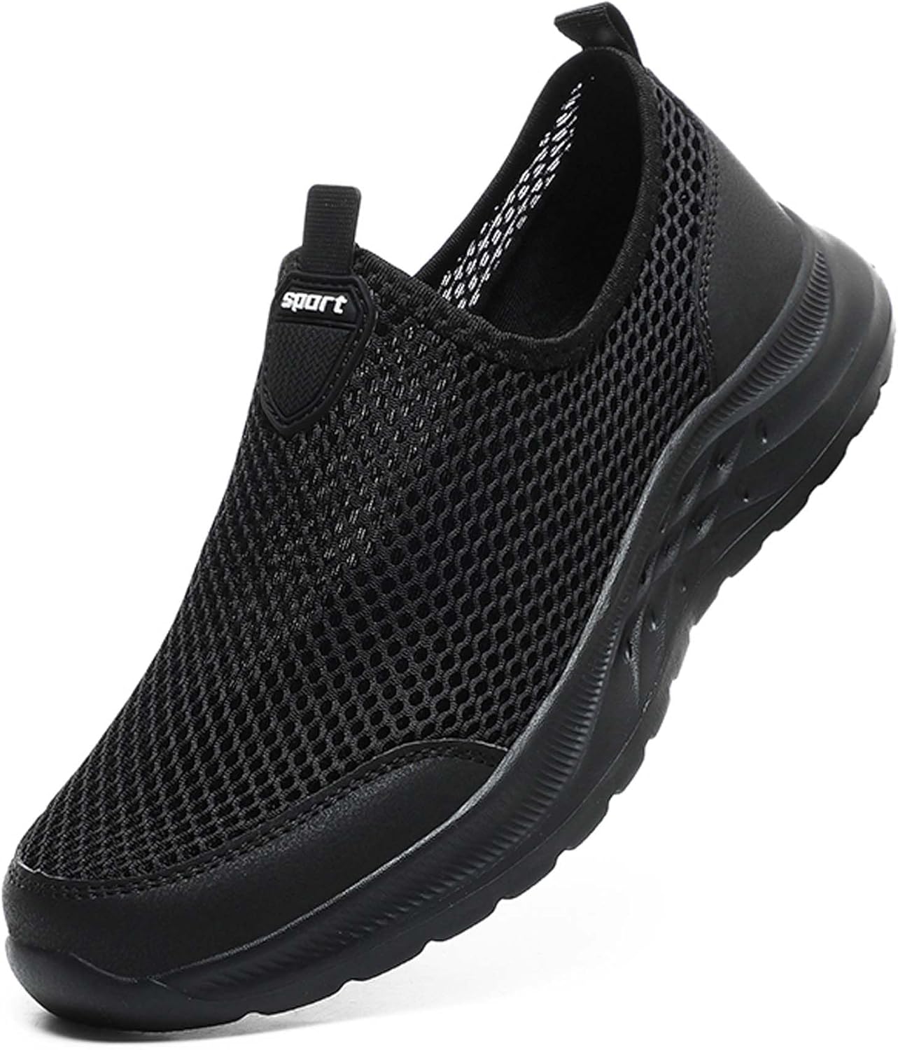 

Легкие мужские кроссовки, дышащие кроссовки из сетки, босоножки для мужчин, прогулочные туфли для мужчин, кроссовки для дома и улицы Vtiao, черный