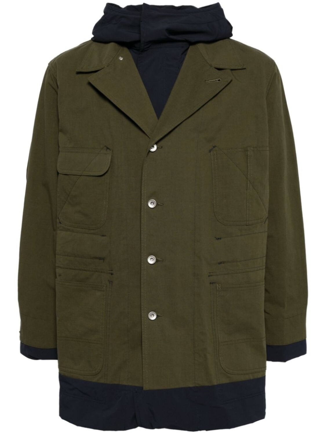 

sacai однобортное пальто, зеленый