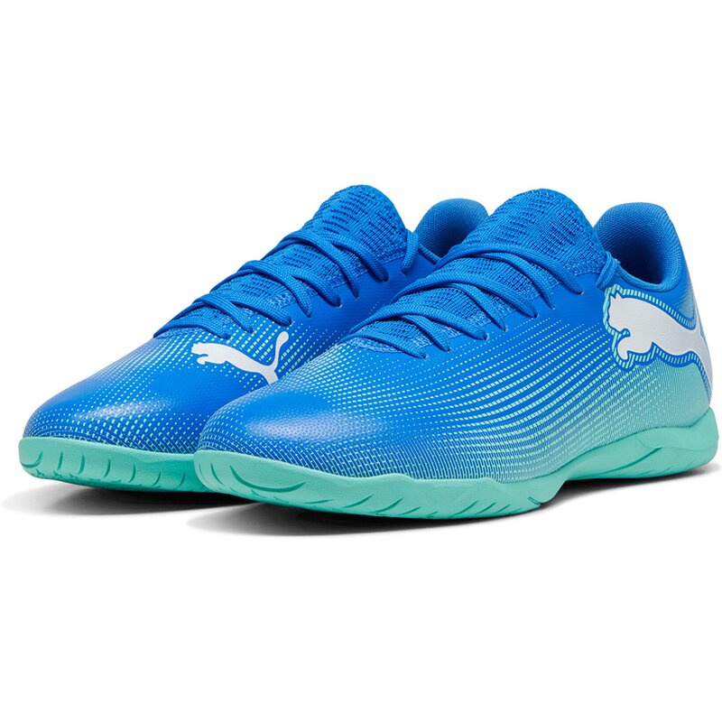 Бутсы для мини-футбола Future 7 Play It Puma, цвет hyperlink blue-mint-puma white — фото 3