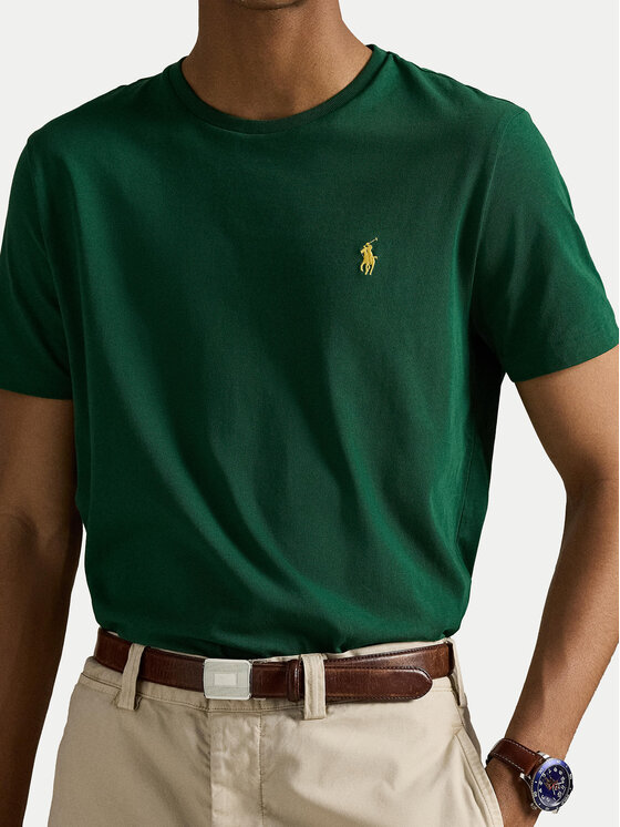 Футболка custom slim fit 710671438461 Polo Ralph Lauren, зелёный — фото 4