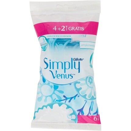 

Одноразовые бритвы Gillette Venus Simply2, 6 шт. в упаковке 4 + 2 шт., Procter & Gamble